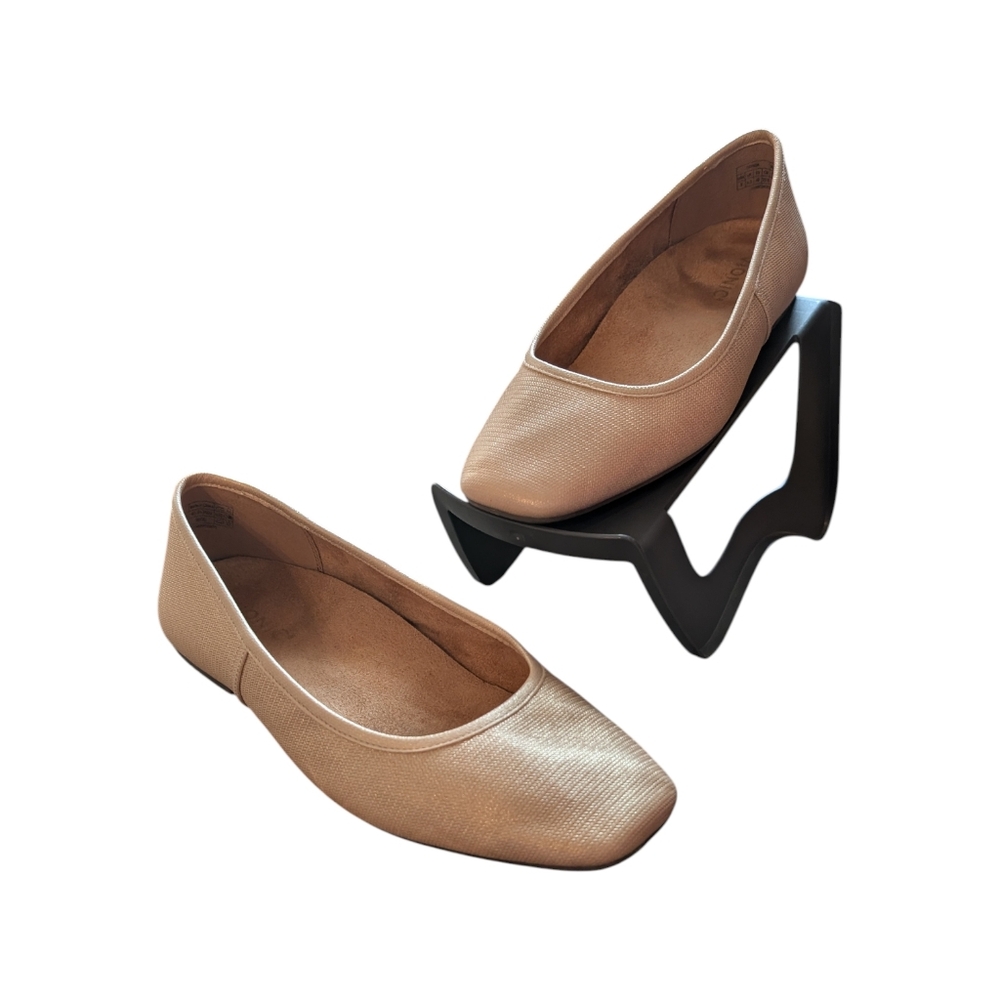 Vionic Orinda Ballet Flats Gold Embossed Leather - WIDE